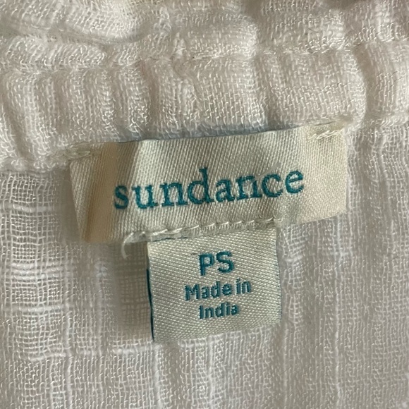 Sundance Artists Ladder White Ruffle Tassel Blouse, Size PS - Picture 7 of 8